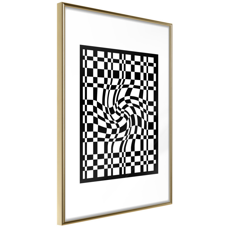 Poster Distorted Checkerboard - black and white geometric abstract 117447 additionalImage 14