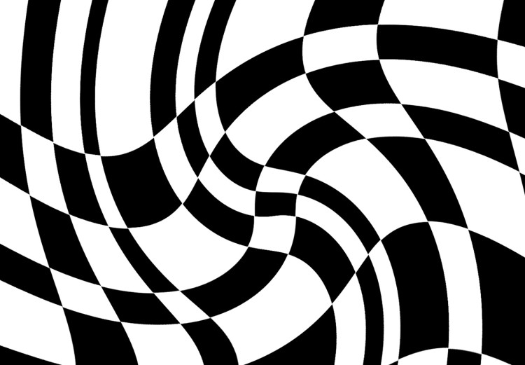Poster Distorted Checkerboard - black and white geometric abstract 117447 additionalImage 11