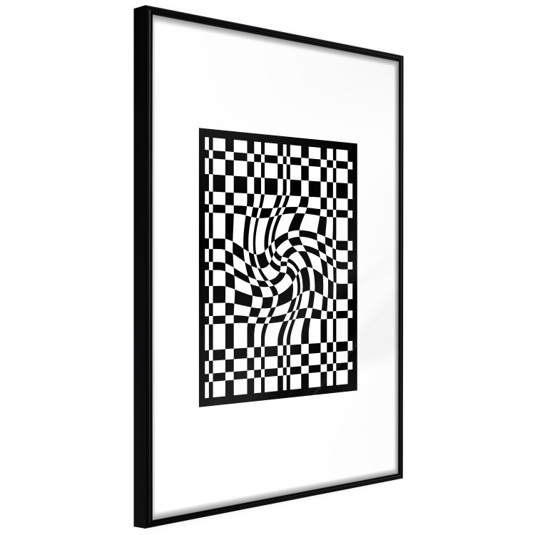 Poster Distorted Checkerboard - black and white geometric abstract 117447 additionalImage 13