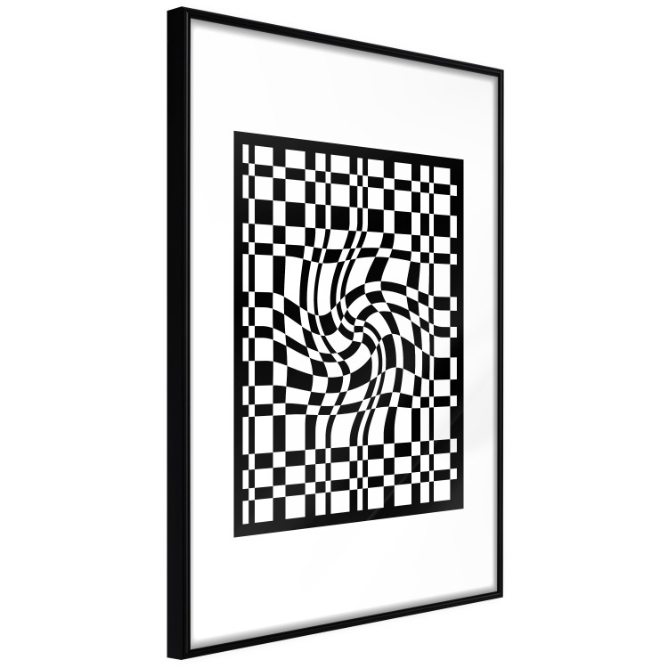 Poster Distorted Checkerboard - black and white geometric abstract 117447 additionalImage 12