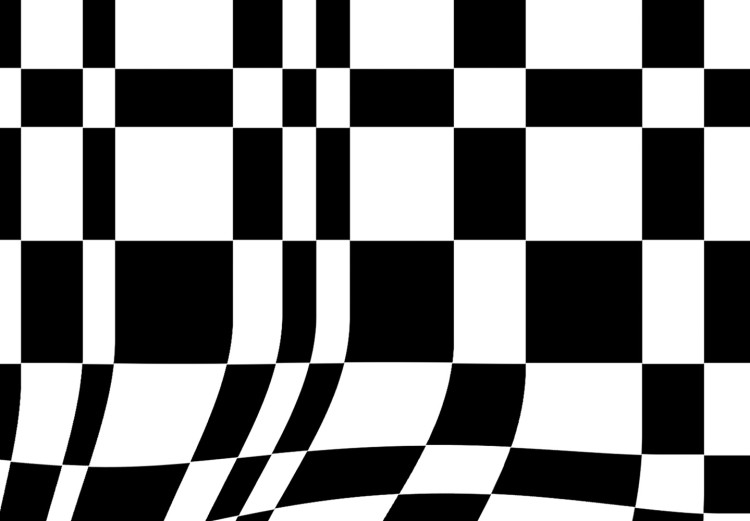 Poster Distorted Checkerboard - black and white geometric abstract 117447 additionalImage 10