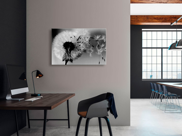 Canvas Dandelion - a fleeting, decaying plant in black and white colors 118247 additionalImage 3