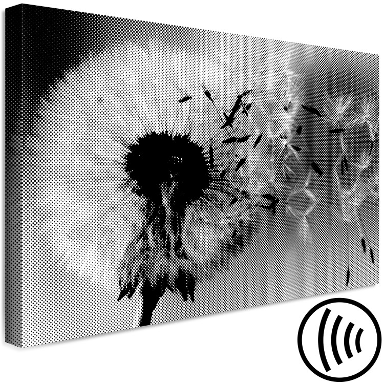 Canvas Dandelion - a fleeting, decaying plant in black and white colors 118247 additionalImage 6