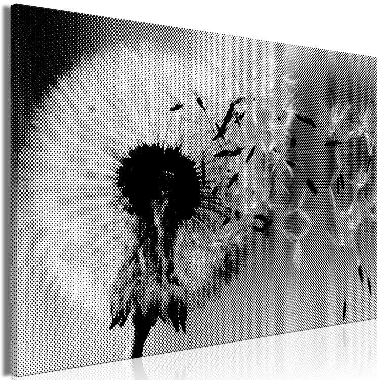 Canvas Dandelion - a fleeting, decaying plant in black and white colors 118247 additionalImage 2