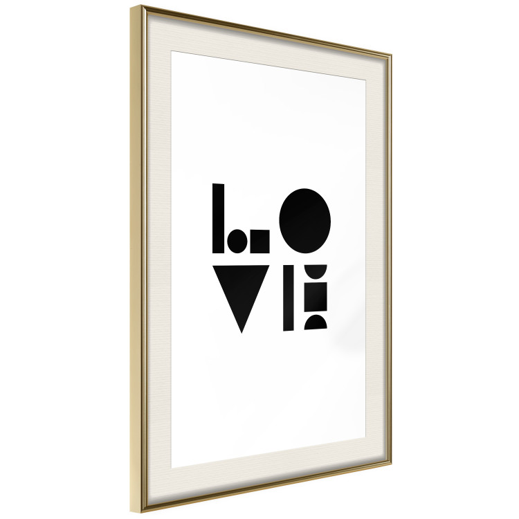 Wall Poster Black, White and Love - abstract text with geometric figures 122947 additionalImage 2