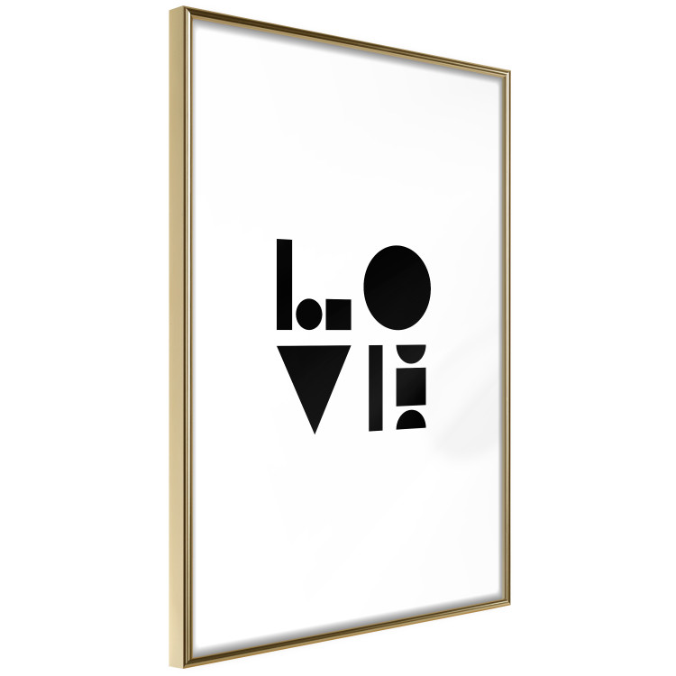 Wall Poster Black, White and Love - abstract text with geometric figures 122947 additionalImage 8