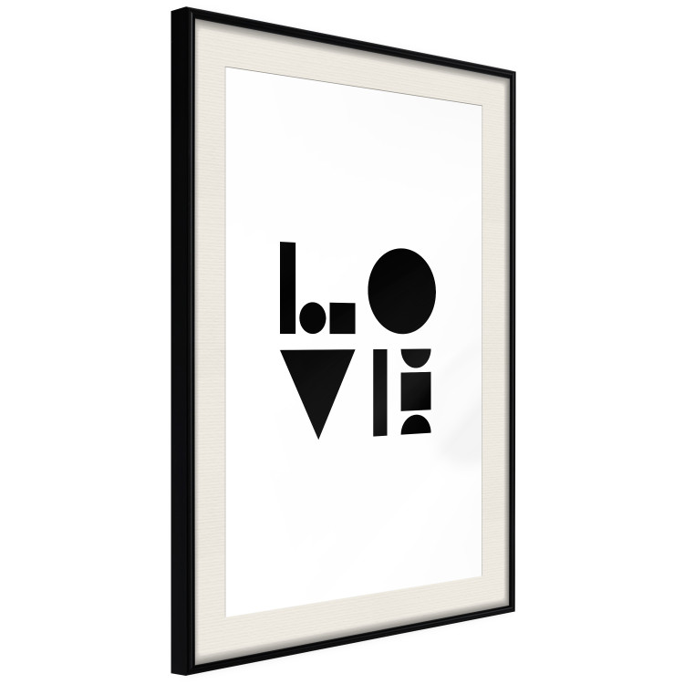 Wall Poster Black, White and Love - abstract text with geometric figures 122947 additionalImage 3