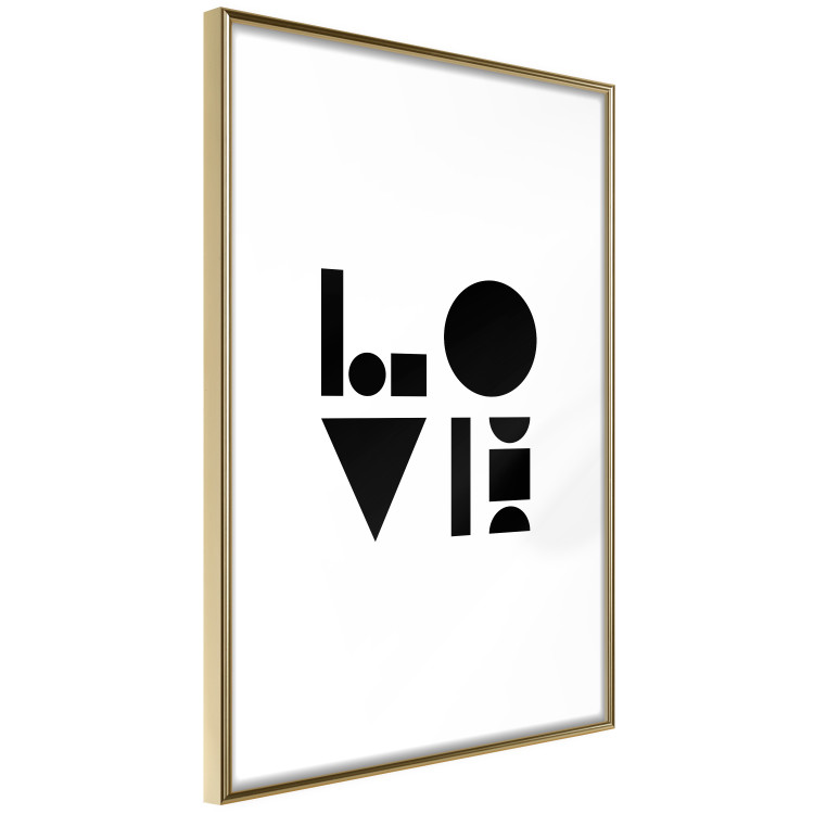 Wall Poster Black, White and Love - abstract text with geometric figures 122947 additionalImage 14