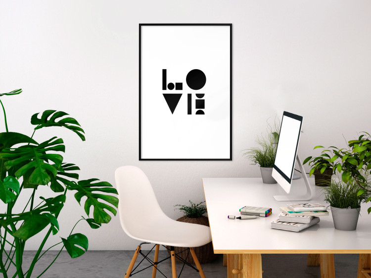 Wall Poster Black, White and Love - abstract text with geometric figures 122947 additionalImage 6
