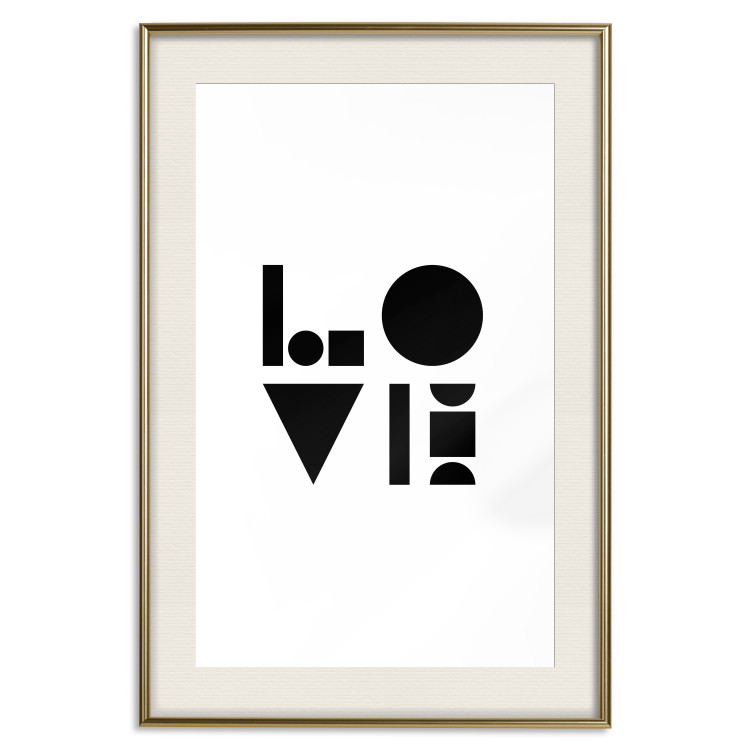 Wall Poster Black, White and Love - abstract text with geometric figures 122947 additionalImage 21