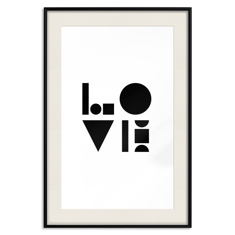 Wall Poster Black, White and Love - abstract text with geometric figures 122947 additionalImage 18