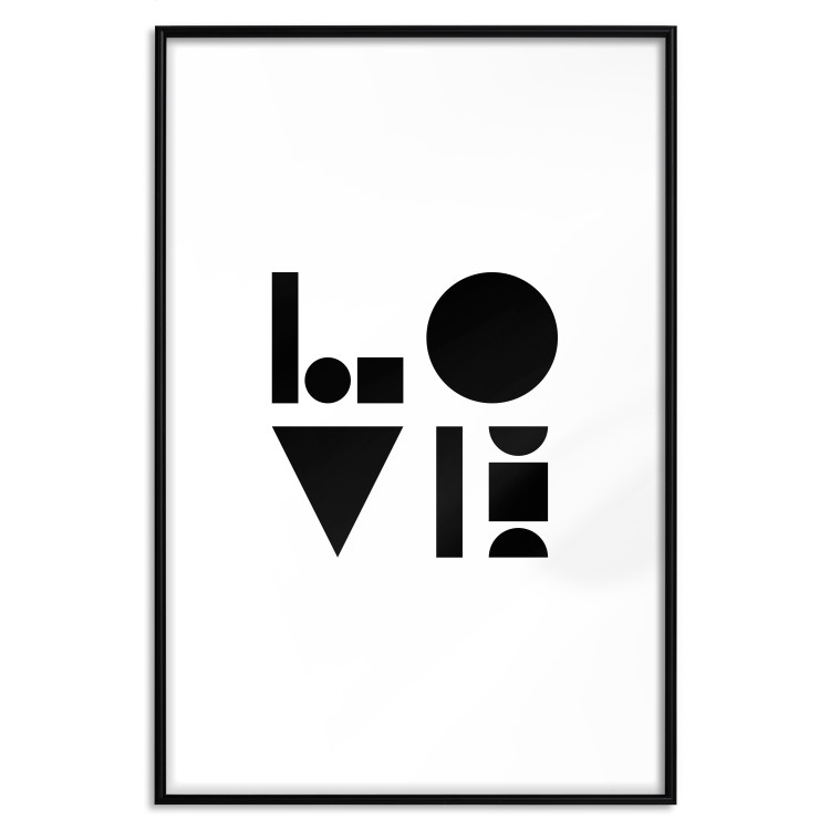 Wall Poster Black, White and Love - abstract text with geometric figures 122947 additionalImage 27