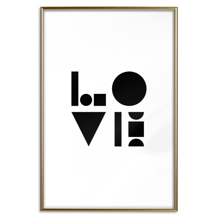 Wall Poster Black, White and Love - abstract text with geometric figures 122947 additionalImage 26