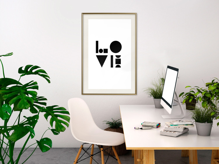 Wall Poster Black, White and Love - abstract text with geometric figures 122947 additionalImage 17