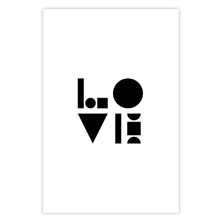 Wall Poster Black, White and Love - abstract text with geometric figures 122947 additionalImage 25