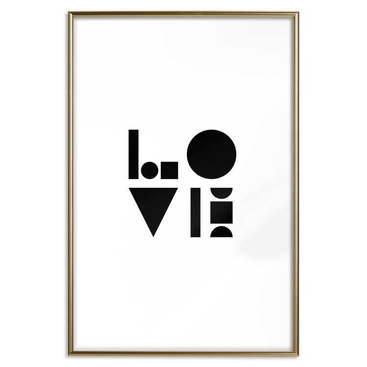 Wall Poster Black, White and Love - abstract text with geometric figures 122947 additionalImage 19