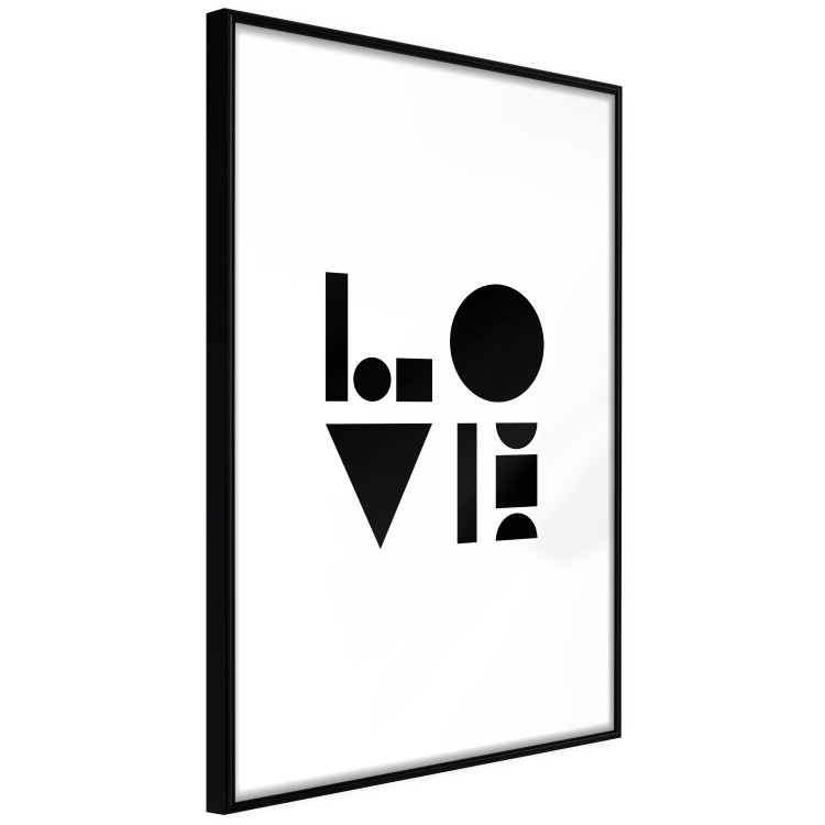 Wall Poster Black, White and Love - abstract text with geometric figures 122947 additionalImage 12