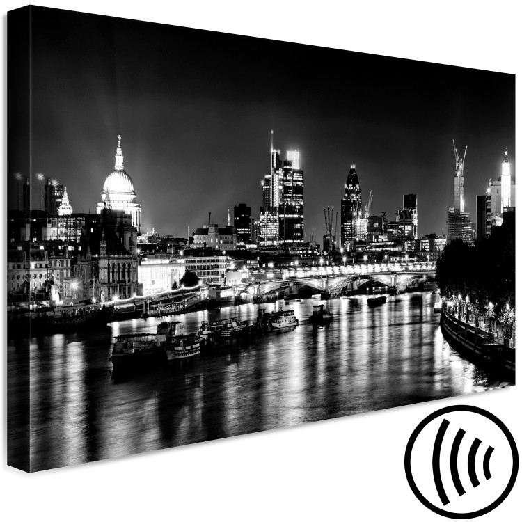 Canvas London Lights (1 Part) Wide Black and White 123647 additionalImage 6