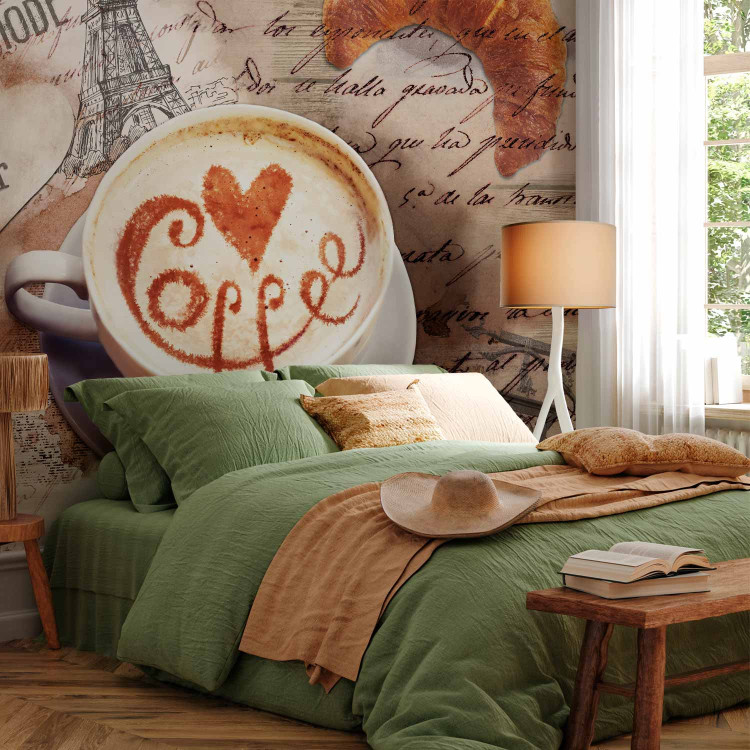 Photo Wallpaper Morning in Paris - vintage style coffee motif with inscriptions in French 126947 additionalImage 2