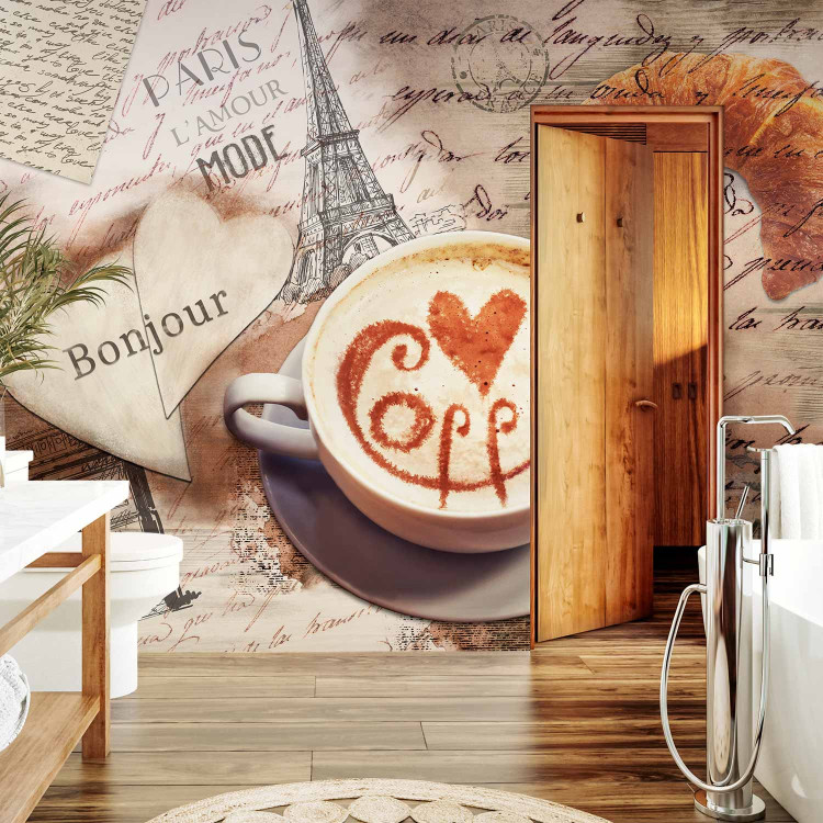 Photo Wallpaper Morning in Paris - vintage style coffee motif with inscriptions in French 126947 additionalImage 8