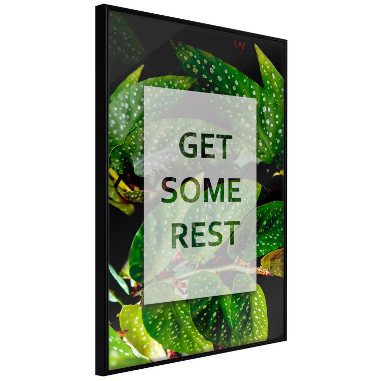 Poster Get Some Rest - English inscriptions in a white frame on a botanical background 127147 additionalImage 11