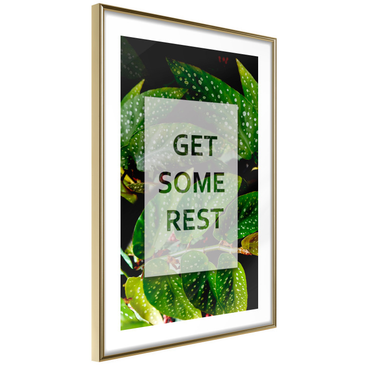 Poster Get Some Rest - English inscriptions in a white frame on a botanical background 127147 additionalImage 7