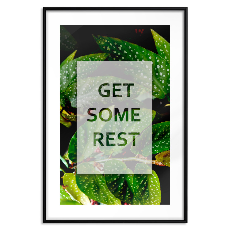 Poster Get Some Rest - English inscriptions in a white frame on a botanical background 127147 additionalImage 15