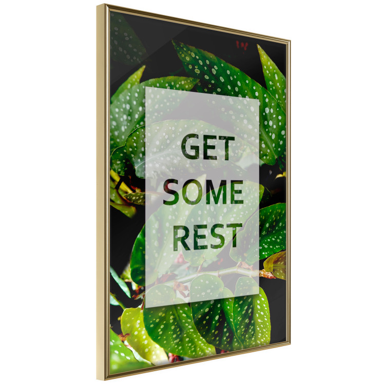 Poster Get Some Rest - English inscriptions in a white frame on a botanical background 127147 additionalImage 12
