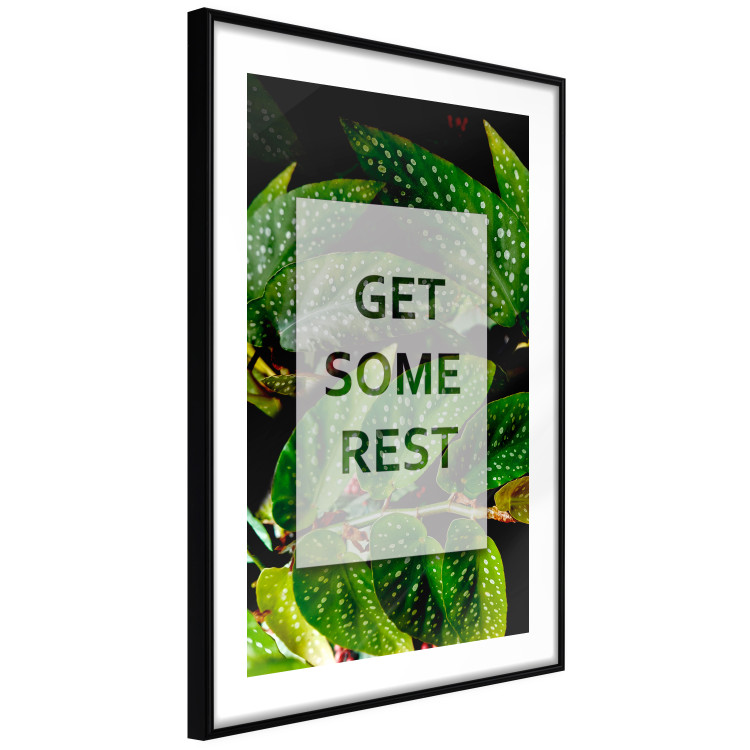 Poster Get Some Rest - English inscriptions in a white frame on a botanical background 127147 additionalImage 6