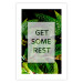 Poster Get Some Rest - English inscriptions in a white frame on a botanical background 127147 additionalThumb 19