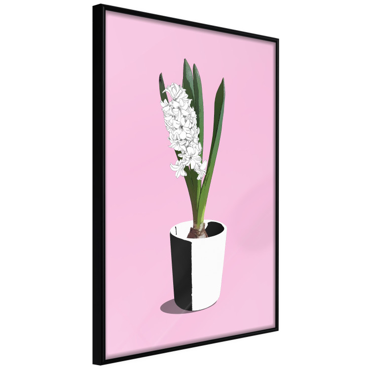 Poster Floral Delicacy - plant in a pot on a pink pastel background 127247 additionalImage 10