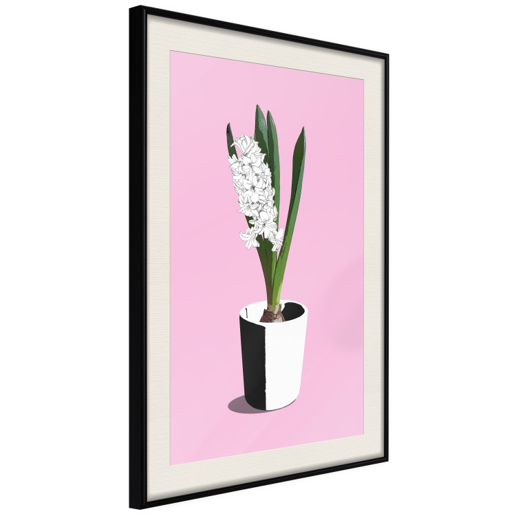 Poster Floral Delicacy - plant in a pot on a pink pastel background 127247 additionalImage 6