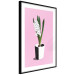 Poster Floral Delicacy - plant in a pot on a pink pastel background 127247 additionalThumb 14