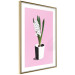Poster Floral Delicacy - plant in a pot on a pink pastel background 127247 additionalThumb 11