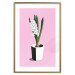 Poster Floral Delicacy - plant in a pot on a pink pastel background 127247 additionalThumb 14