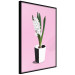 Poster Floral Delicacy - plant in a pot on a pink pastel background 127247 additionalThumb 10