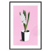 Poster Floral Delicacy - plant in a pot on a pink pastel background 127247 additionalThumb 17