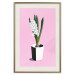 Poster Floral Delicacy - plant in a pot on a pink pastel background 127247 additionalThumb 20