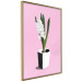 Poster Floral Delicacy - plant in a pot on a pink pastel background 127247 additionalThumb 13