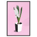 Poster Floral Delicacy - plant in a pot on a pink pastel background 127247 additionalThumb 16