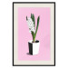 Poster Floral Delicacy - plant in a pot on a pink pastel background 127247 additionalThumb 19