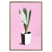 Poster Floral Delicacy - plant in a pot on a pink pastel background 127247 additionalThumb 21