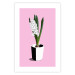 Poster Floral Delicacy - plant in a pot on a pink pastel background 127247 additionalThumb 19