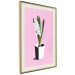 Poster Floral Delicacy - plant in a pot on a pink pastel background 127247 additionalThumb 9