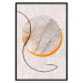 Poster Moonlight Etude - orange circle on a beige fabric texture 127347 additionalThumb 16