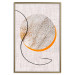 Poster Moonlight Etude - orange circle on a beige fabric texture 127347 additionalThumb 17