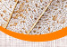 Poster Moonlight Etude - orange circle on a beige fabric texture 127347 additionalThumb 5