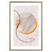 Poster Moonlight Etude - orange circle on a beige fabric texture 127347 additionalThumb 14