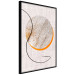 Poster Moonlight Etude - orange circle on a beige fabric texture 127347 additionalThumb 2