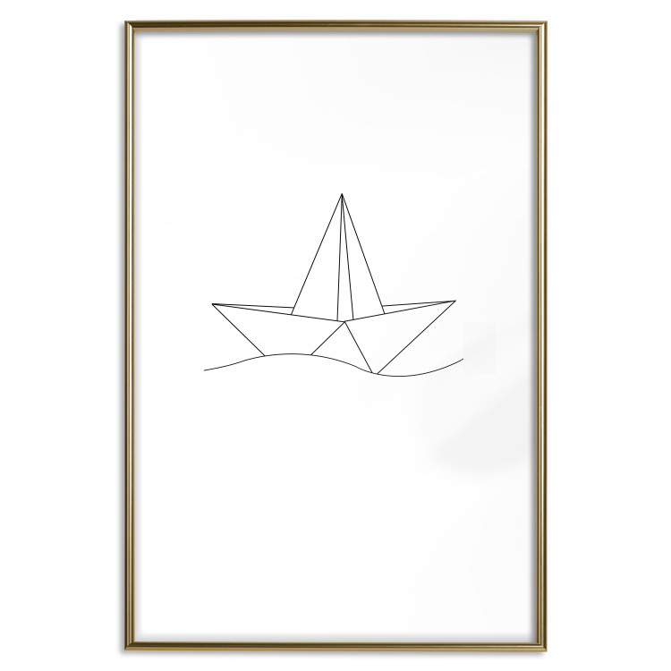 Wall Poster Paper Boat - abstract line art of boat with geometric figures 128047 additionalImage 14